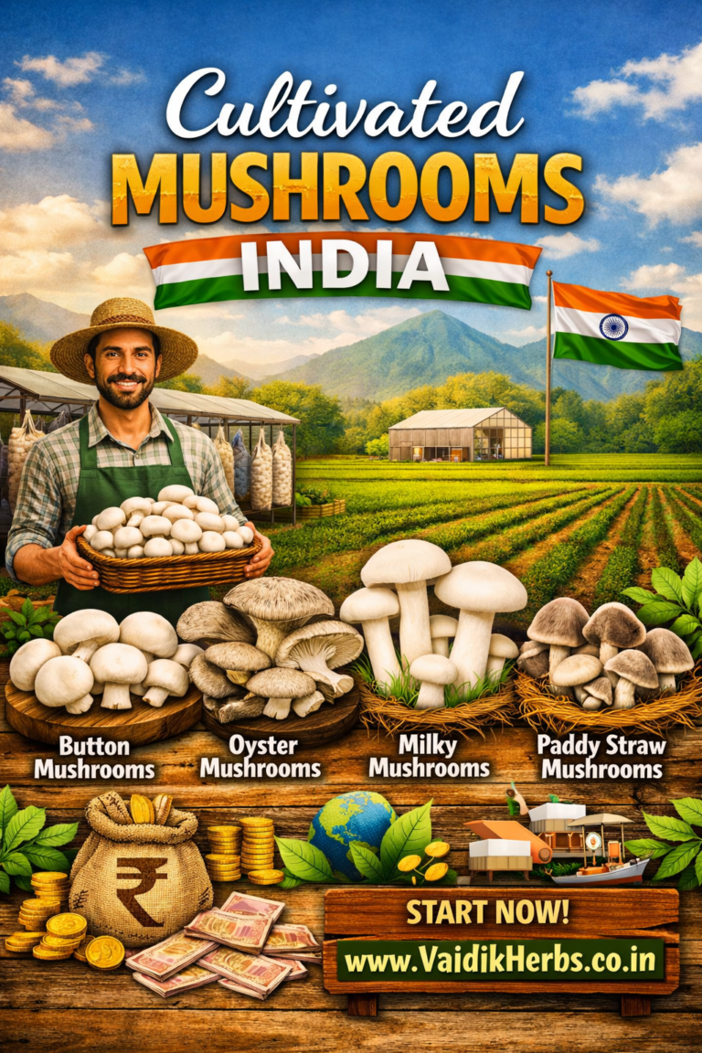 cultivated mushrooms india